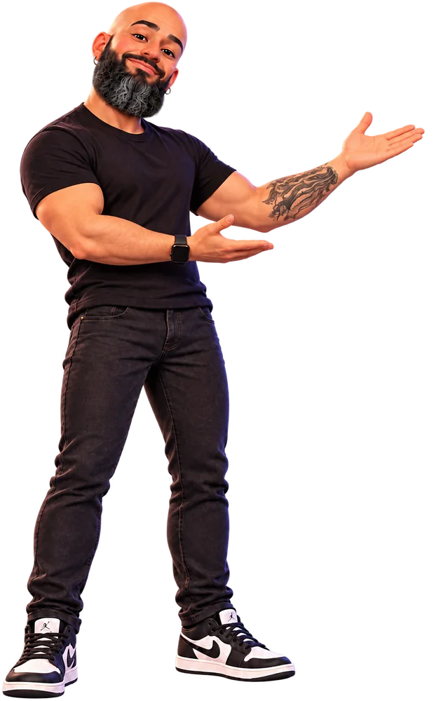 Rafa, strategist, presenting the system with open hands