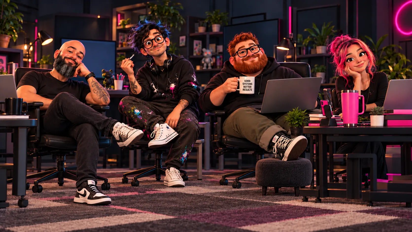 The OCTHO crew together: Rafa, Leo, Tomás and Valeria