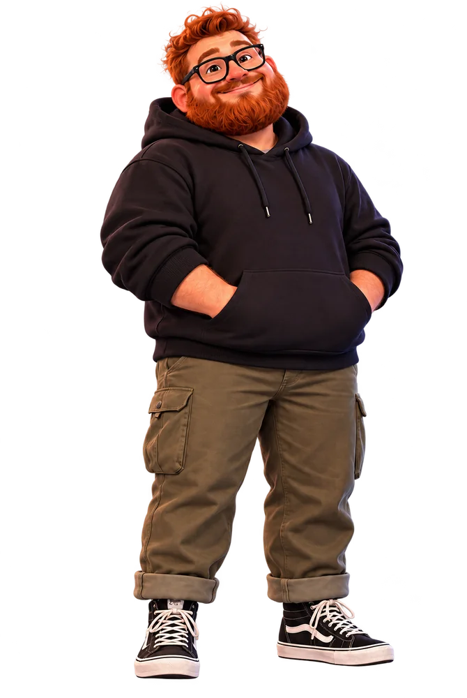 Tomás, developer, hands in his pockets
